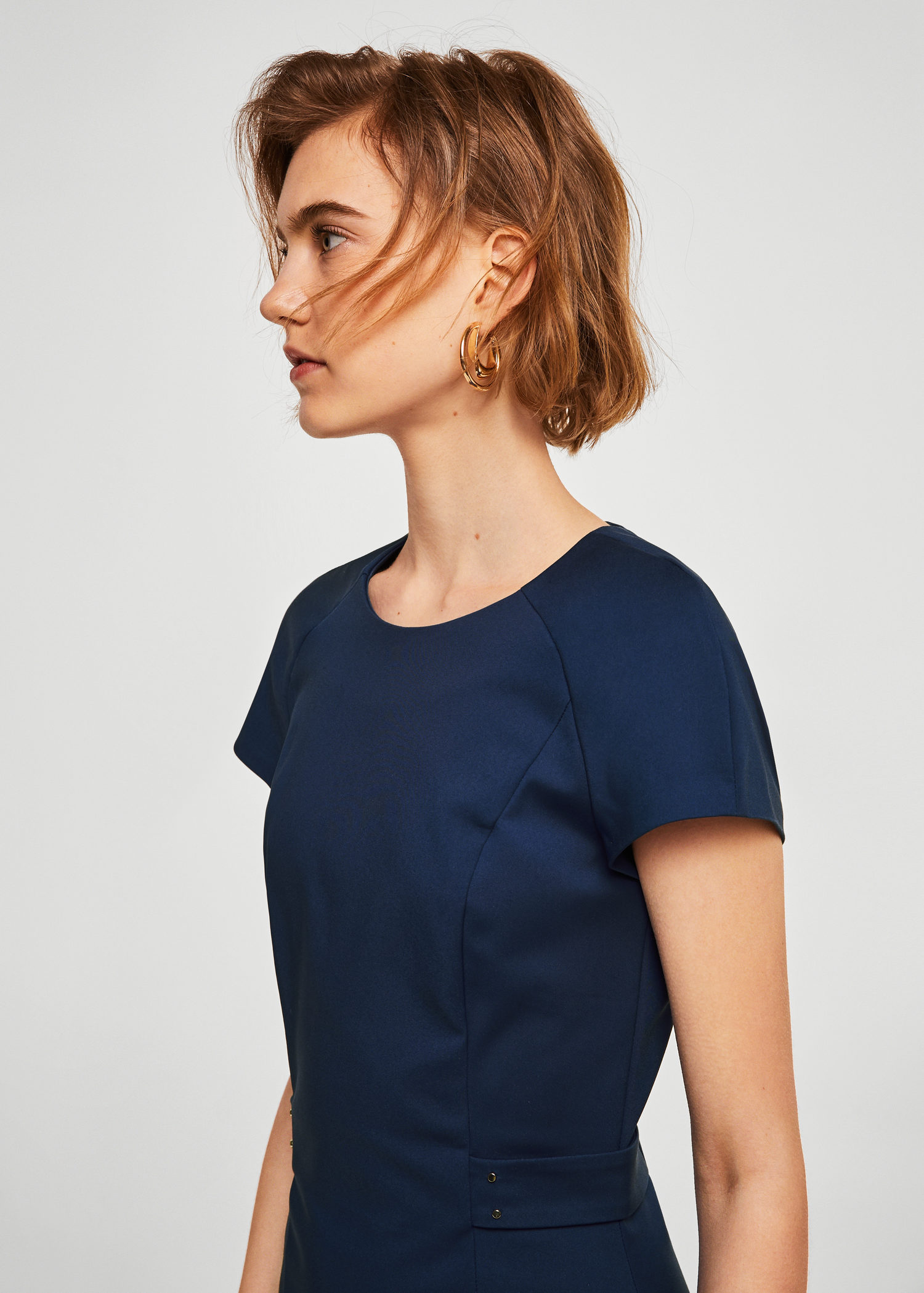 Metallic appliqué cotton dress - Imagen 3