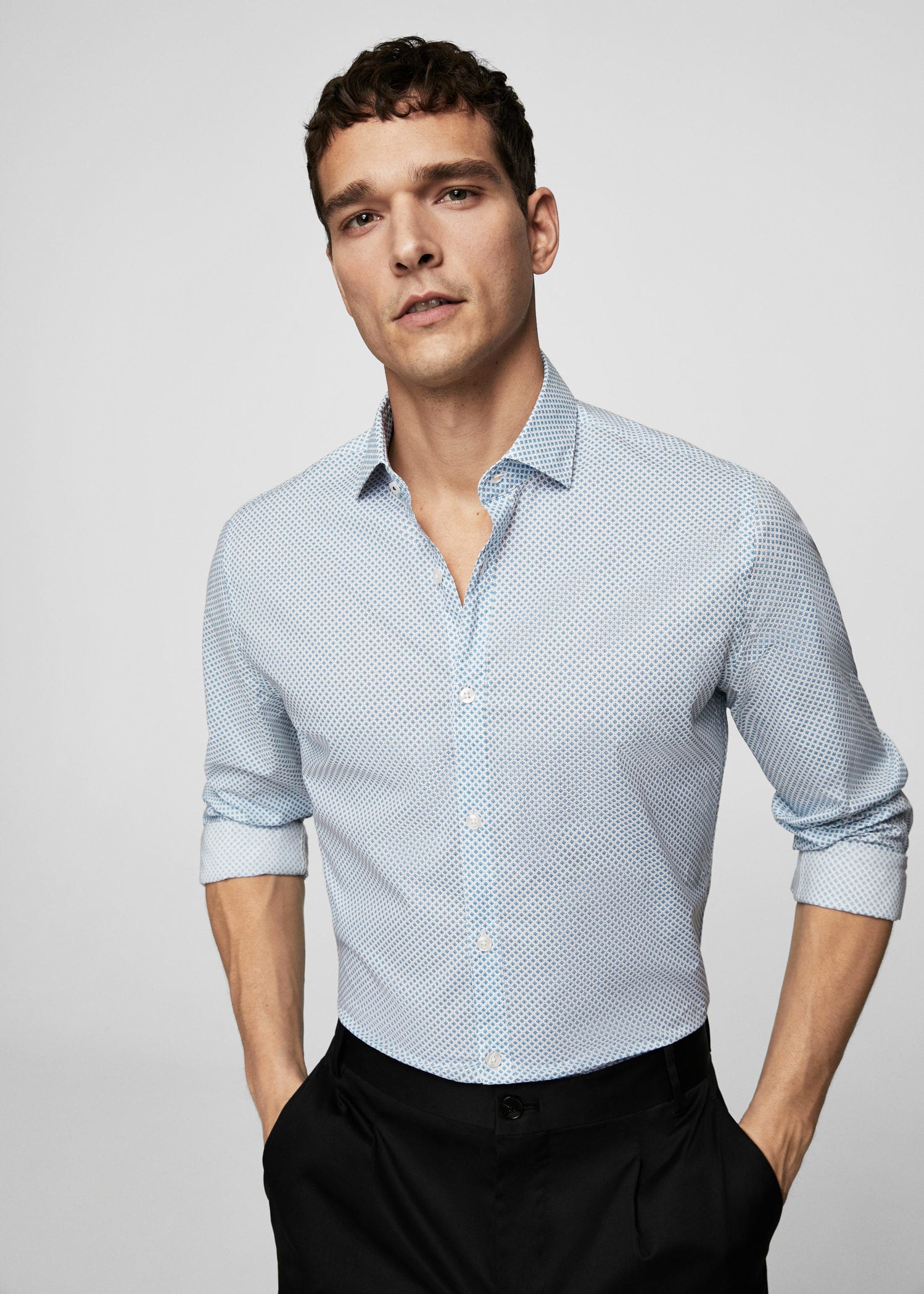 Slim-fit cotton shirt - Imagen 4