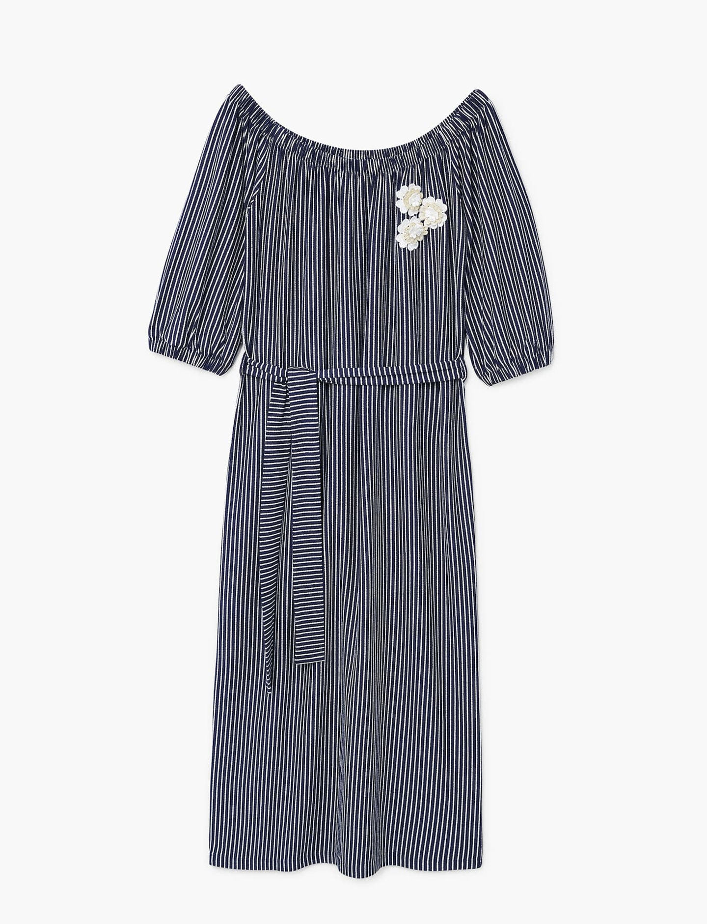 Off-shoulder striped dress - Imagen 5