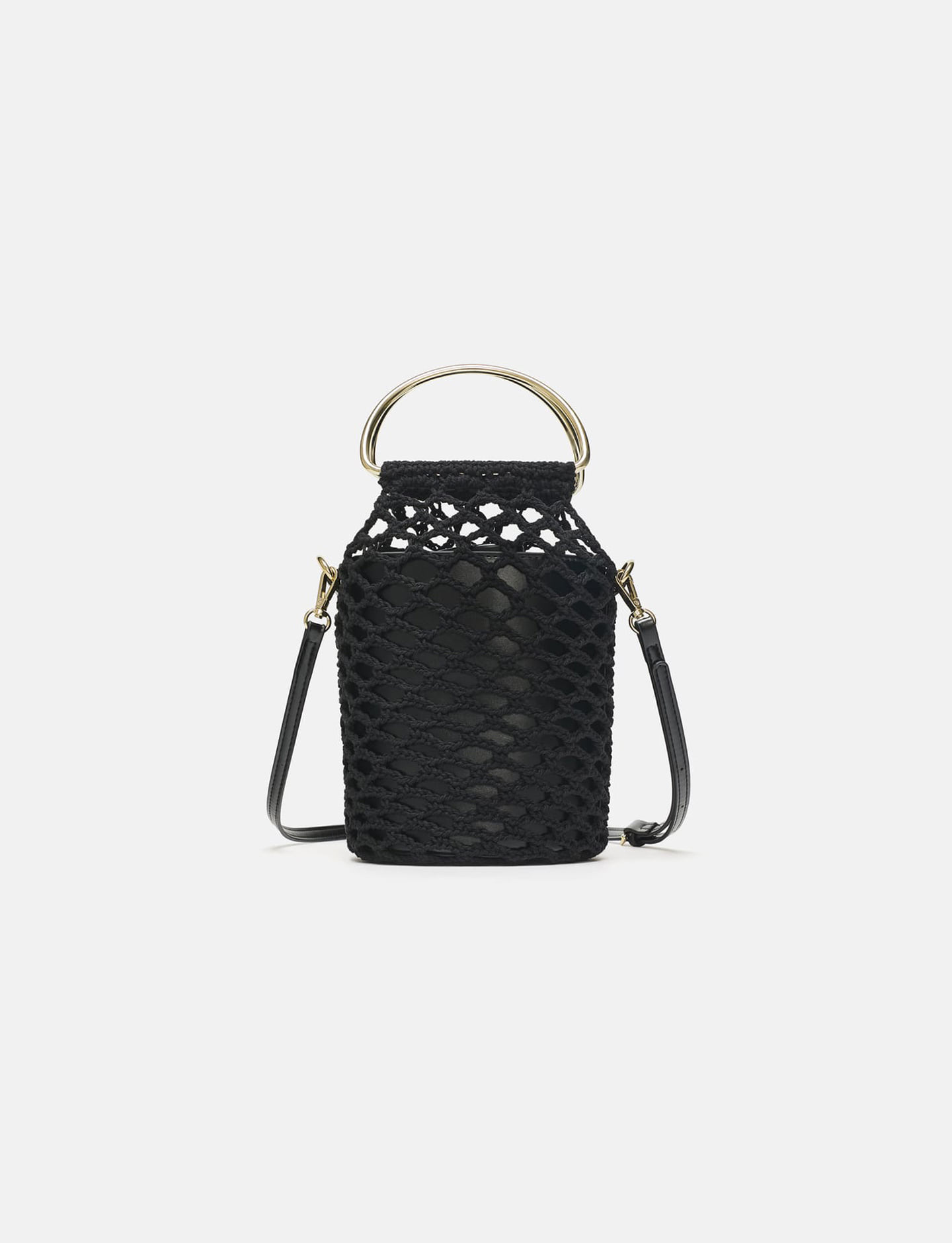 Crochet Tote Bag With Mental Handles